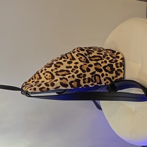 Aimee Kestenberg Calf Fur Black Animal leopard print backpack Leather Purse HOT - Picture 6 of 15